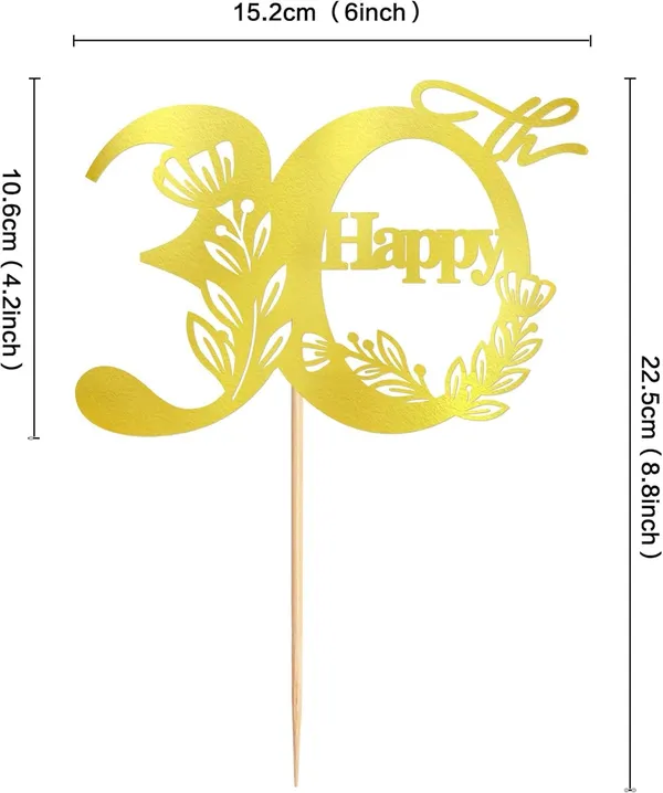 Gold_Happy_30Th_Birthday_Cake_Topper_|_Gold_Glitter_Cardboard_Cake_Decoration_|_30_Number_Topper_For_Birthday_Celebration_|_Reusable_&_Sturdy