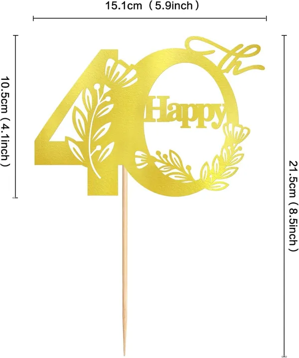 Gold_Happy_40Th_Birthday_Cake_Topper_|_Gold_Glitter_Cardboard_Cake_Decoration_|_40_Number_Topper_For_Birthday_Celebration_|_Reusable_&_Sturdy