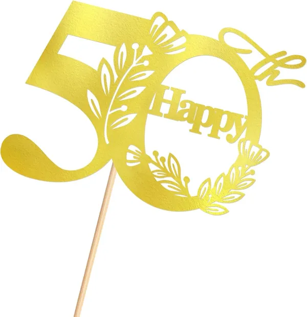 Gold_Happy_50Th_Birthday_Cake_Topper_|_Gold_Glitter_Cardboard_Cake_Decoration_|_50_Number_Topper_For_Birthday_Celebration_|_Reusable_&_Sturdy