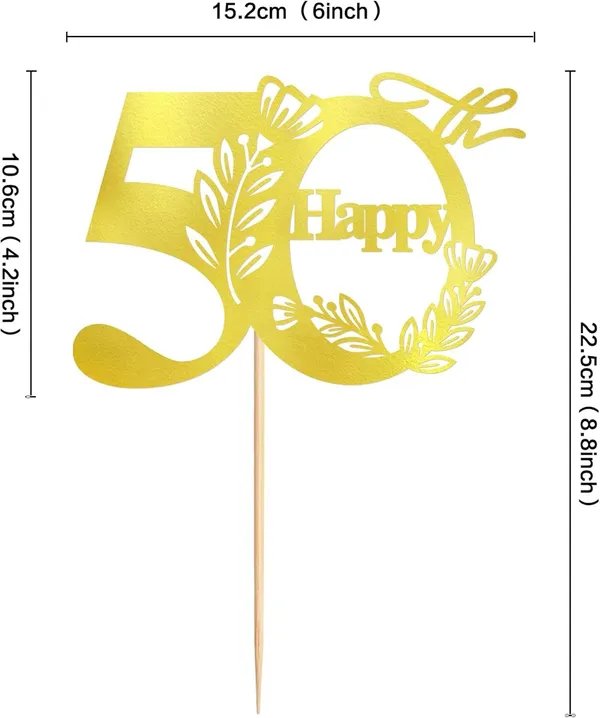 Gold_Happy_50Th_Birthday_Cake_Topper_|_Gold_Glitter_Cardboard_Cake_Decoration_|_50_Number_Topper_For_Birthday_Celebration_|_Reusable_&_Sturdy