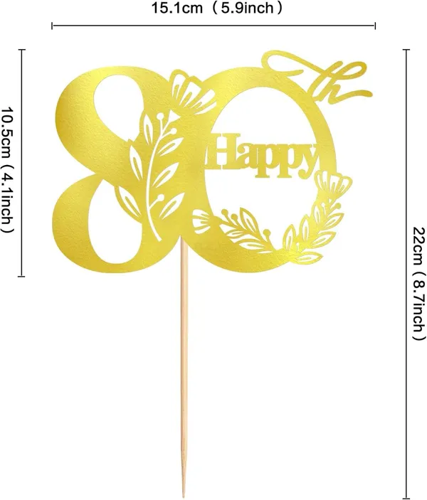 Gold_Happy_80Th_Birthday_Cake_Topper_|_Gold_Glitter_Cardboard_Cake_Decoration_|_80_Number_Topper_For_Birthday_Celebration_|_Reusable_&_Sturdy