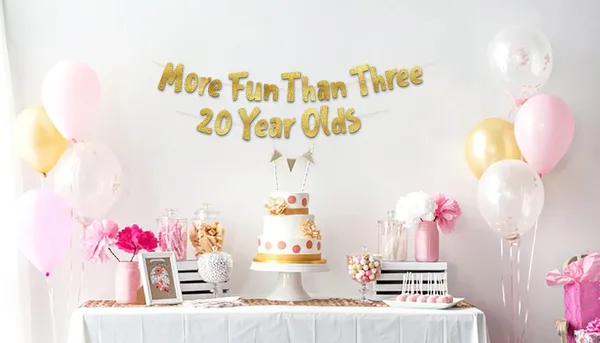 Gold_Triflearte®_More_Fun_Than_Three_20_Year_Olds_Banner_|_Funny_Birthday_Party_Decoration_|_Gold_Glitter_Garland_For_Men_&_Women_|_Milestone_Birthday_Supplies