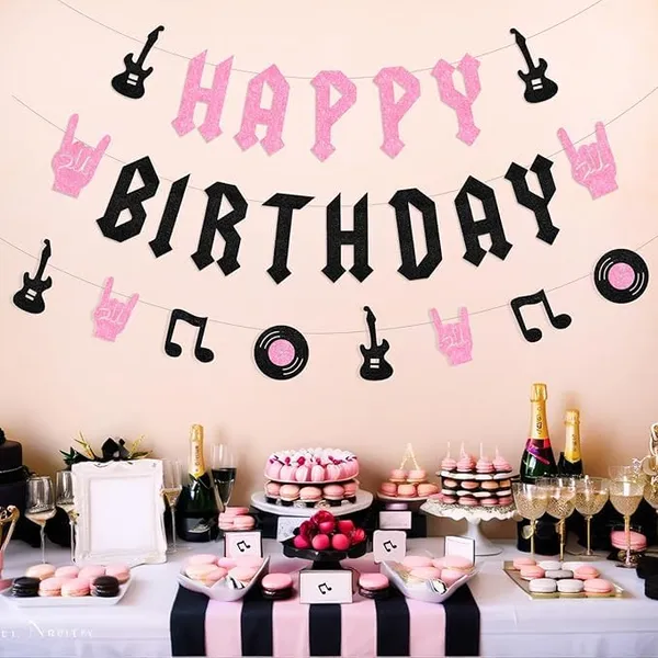 Black_Rock_Theme_Happy_Birthday_Banner_Decoration_|_Glitter_Pink_&_Black_Rock_Music_Party_Banner_With_Guitar,_Notes_&_Vinyl_Cutouts_|_Rockstar_Birthday_Party_Supplies_For_Girls_&_Boys_|_Reusable_Party_Dã©Cor