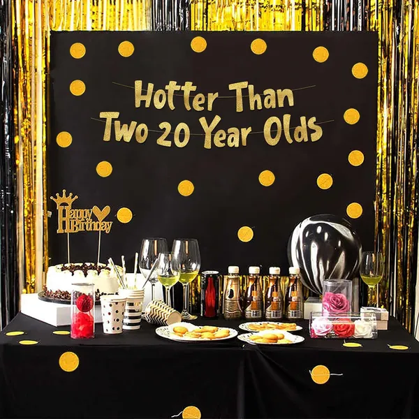 Gold_Hotter_Than_Two_20_Year_Olds_Banner_|_Gold_Glitter_40Th_Birthday_Party_Decoration_|_Funny_Birthday_Garland_For_Women_&_Men_|_Pre-Strung,_No_Diy_Needed