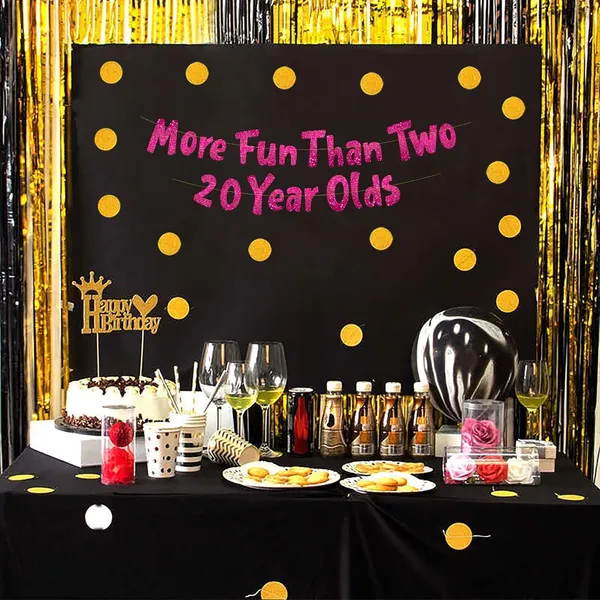 Pink_More_Fun_Than_Two_20_Year_Olds_Banner_|_Pink_Glitter_40Th_Birthday_Party_Decoration_|_Funny_Birthday_Garland_For_Women_&_Men_|_Pre-Strung,_Reusable_–_No_Diy_Needed
