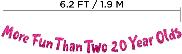 Pink_More_Fun_Than_Two_20_Year_Olds_Banner_|_Pink_Glitter_40Th_Birthday_Party_Decoration_|_Funny_Birthday_Garland_For_Women_&_Men_|_Pre-Strung,_Reusable_–_No_Diy_Needed
