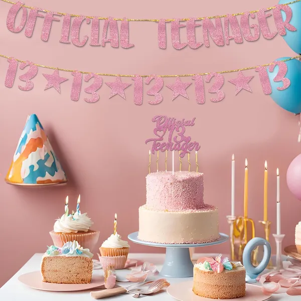 Pink_13Th_Birthday_Decorations_-_Official_Teenager_Glitter_Banner_With_Number_13_Garland_And_Cake_Topper_|_Rose_Pink_Glitter_Birthday_Decor_For_Girls_&_Boys_|_Pre-Assembled_|_No_Diy_Needed
