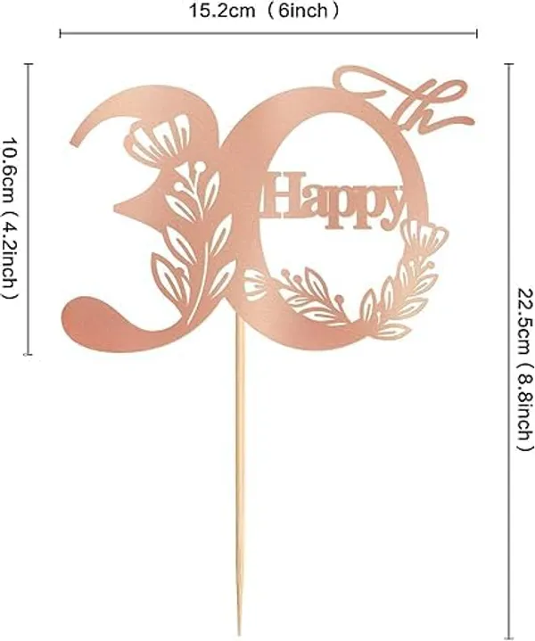 Gold_Happy_30Th_Birthday_Cake_Topper_|_Rose_Gold_Glitter_Cardboard_Cake_Decoration_|_30_Number_Topper_For_Birthday_Celebration_|_Reusable_&_Sturdy