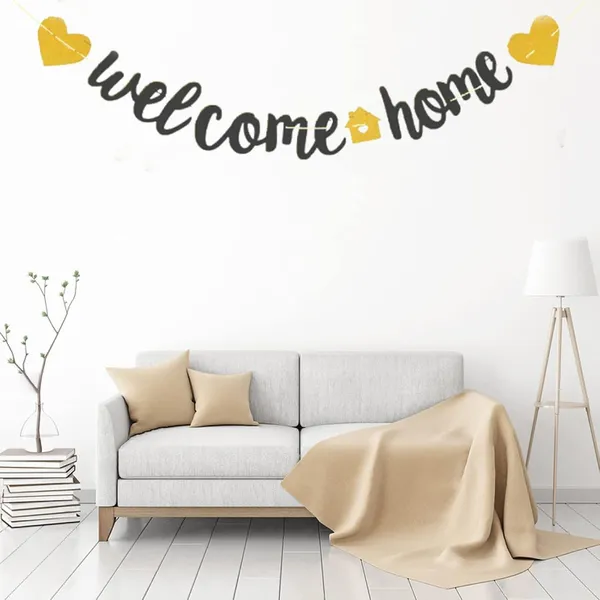Red_Welcome_Home_Banner_With_Two_Hearts_|_Vivid_Gold_Glitter_"Welcome_Home"_Sign_|_Pre-Assembled_Party_Decoration_|_Housewarming,_Military_Return,_Baby_Arrival,_Family_Reunion,_Surprise_Decor_|_Black
