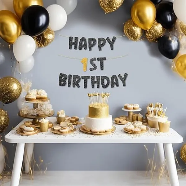 Gold_Happy_1St_Birthday_Banner_|_Black_&_Gold_Glitter_Birthday_Garland_For_Boys_&_Girls_|_Pre-Assembled_8_Feet_Banner_|_First_Birthday_Party_Decoration_|_No_Diy_Needed