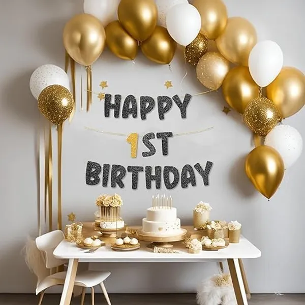 Gold_Happy_1St_Birthday_Banner_|_Black_&_Gold_Glitter_Birthday_Garland_For_Boys_&_Girls_|_Pre-Assembled_8_Feet_Banner_|_First_Birthday_Party_Decoration_|_No_Diy_Needed