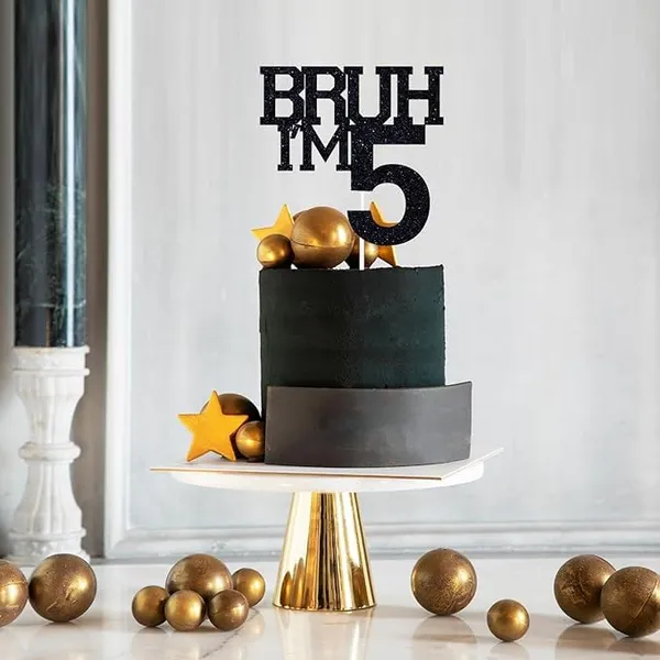 Black_Bruh_I'M_5_Black_Glitter_Cake_Topper_|_Happy_5Th_Birthday_|_It'S_My_5Th_Birthday_|_Cool_Birthday_Party_Decoration_For_Kids