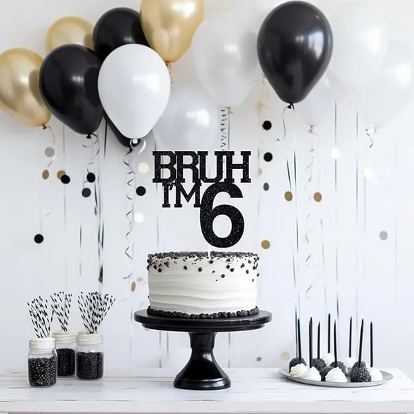 Black_Bruh_I'M_Black_Glitter_Cake_Topper_|_Happy_6Th_Birthday_|_It'S_My_6Th_Birthday_|_Cool_Birthday_Party_Decoration_For_Kids