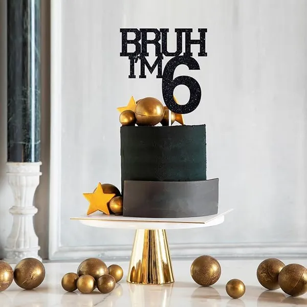 Black_Bruh_I'M_Black_Glitter_Cake_Topper_|_Happy_6Th_Birthday_|_It'S_My_6Th_Birthday_|_Cool_Birthday_Party_Decoration_For_Kids