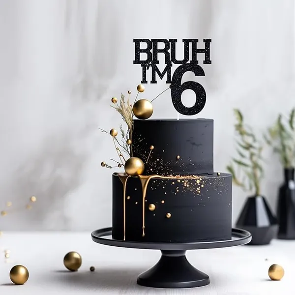 Black_Bruh_I'M_Black_Glitter_Cake_Topper_|_Happy_6Th_Birthday_|_It'S_My_6Th_Birthday_|_Cool_Birthday_Party_Decoration_For_Kids