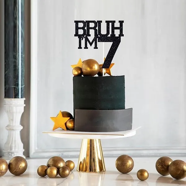 Black_Bruh_I'M_7_Black_Glitter_Cake_Topper_|_Happy_7Th_Birthday_|_It'S_My_7Th_Birthday_|_Cool_Birthday_Party_Decoration_For_Kids