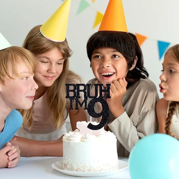Black_Bruh_I'M_9_Black_Glitter_Cake_Topper_|_Happy_9Th_Birthday_|_It'S_My_9Th_Birthday_|_Cool_Birthday_Party_Decoration_For_Kids