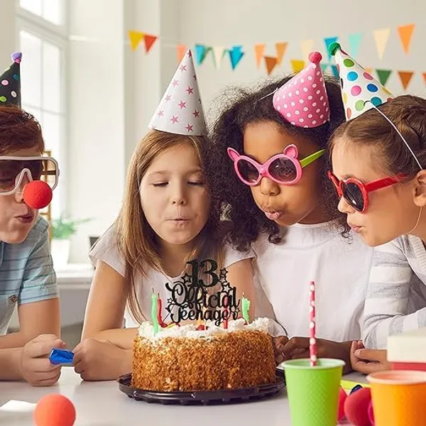 Gold_13_Official_Teenager_Cake_Topper_|_Glitter_Number_13Th_Birthday_Cake_Decoration_|_Pre-Assembled_|_Party_Supplies_For_Boys_&_Girls/Pack_Of_1_/_Black