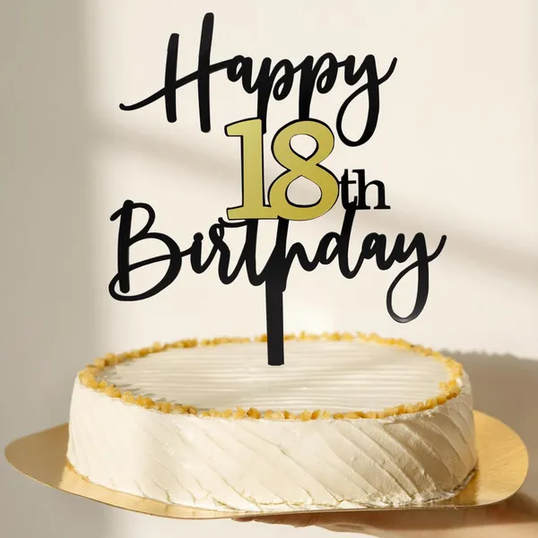 Black_Happy_18Th_Birthday_Cake_Topper_|_Double-Sided_Acrylic_Cake_Decoration_In_Black_&_Mirrored_Gold_|_Elegant_Eighteenth_Birthday_Party_Cake_Topper_For_Girls_&_Boys