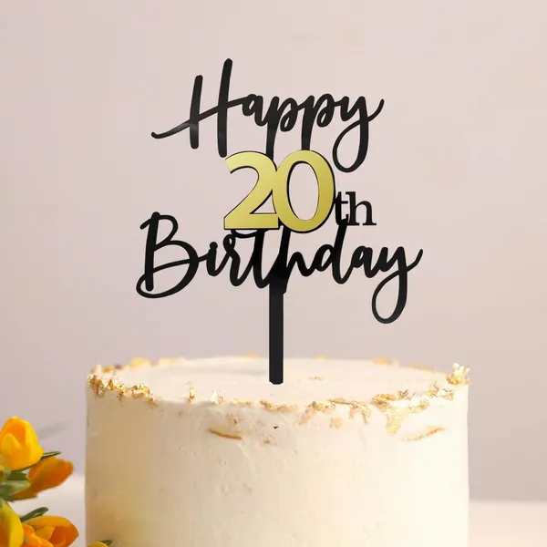 Black_Happy_20Th_Birthday_Cake_Topper_|_Double-Sided_Acrylic_Cake_Decoration_In_Black_&_Mirrored_Gold_|_Elegant_Twentieth_Birthday_Party_Cake_Topper_For_Girls_&_Boys