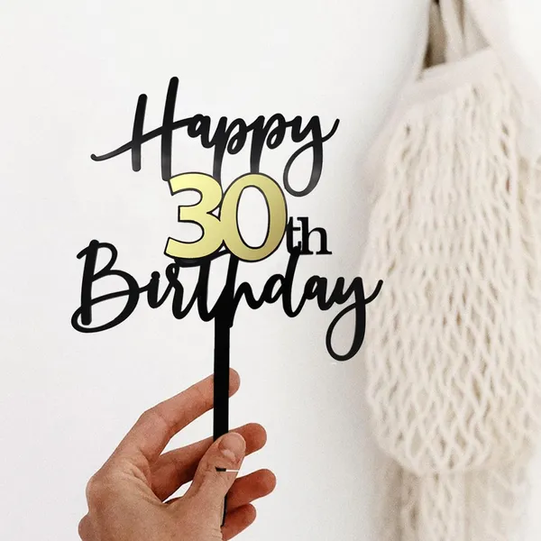 Black_Happy_30Th_Birthday_Cake_Topper_|_Double-Sided_Acrylic_Cake_Decoration_In_Black_&_Mirrored_Gold_|_Elegant_Thirtieth_Birthday_Party_Cake_Topper_For_Girls_&_Boys