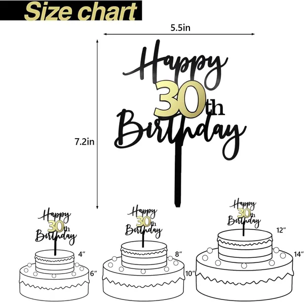 Black_Happy_30Th_Birthday_Cake_Topper_|_Double-Sided_Acrylic_Cake_Decoration_In_Black_&_Mirrored_Gold_|_Elegant_Thirtieth_Birthday_Party_Cake_Topper_For_Girls_&_Boys