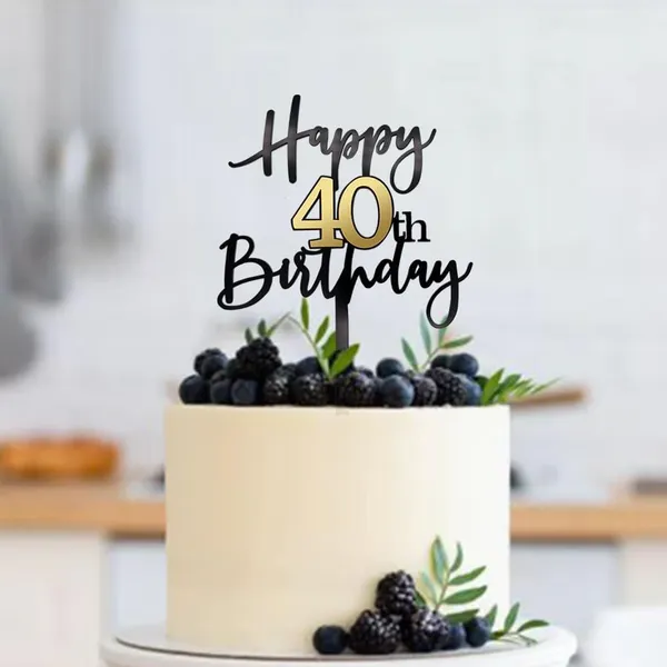 Black_Happy_40Th_Birthday_Cake_Topper_|_Double-Sided_Acrylic_Cake_Decoration_In_Black_&_Mirrored_Gold_|_Elegant_Fortieth_Birthday_Party_Cake_Topper_For_Girls_&_Boys