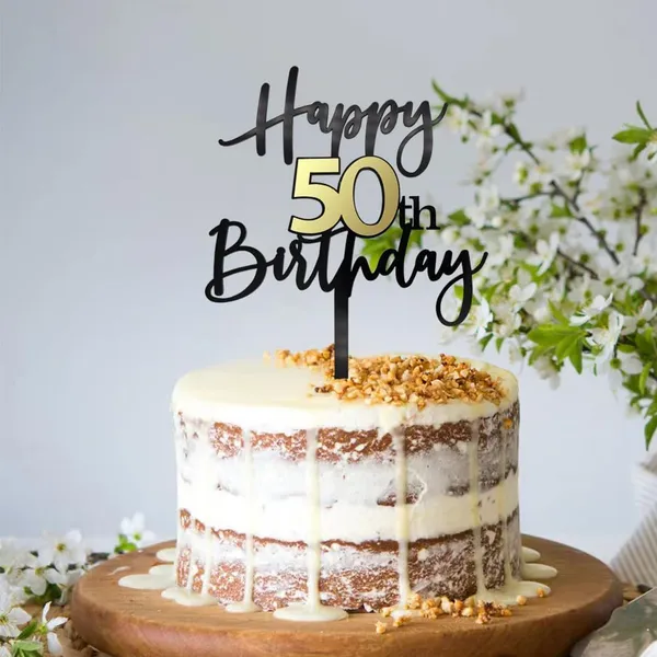 Black_Happy_50Th_Birthday_Cake_Topper_|_Double-Sided_Acrylic_Cake_Decoration_In_Black_&_Mirrored_Gold_|_Elegant_Fiftieth_Birthday_Party_Cake_Topper_For_Girls_&_Boys