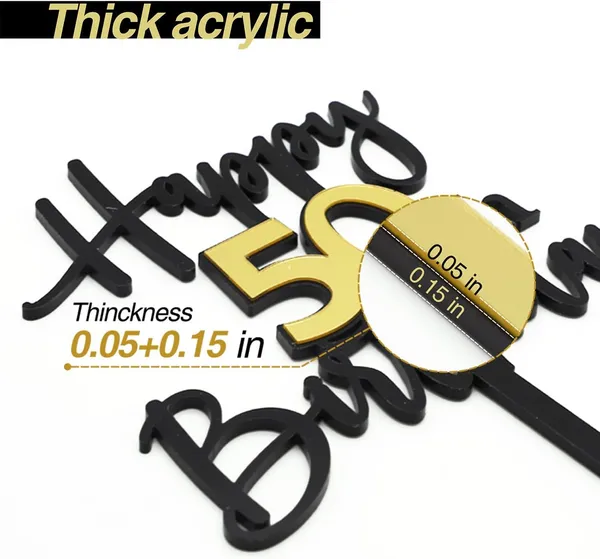 Black_Happy_50Th_Birthday_Cake_Topper_|_Double-Sided_Acrylic_Cake_Decoration_In_Black_&_Mirrored_Gold_|_Elegant_Fiftieth_Birthday_Party_Cake_Topper_For_Girls_&_Boys
