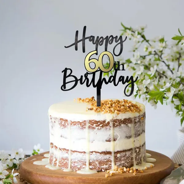 Black_Happy_60Th_Birthday_Cake_Topper_|_Double-Sided_Acrylic_Cake_Decoration_In_Black_&_Mirrored_Gold_|_Elegant_Sixtieth_Birthday_Party_Cake_Topper_For_Girls_&_Boys