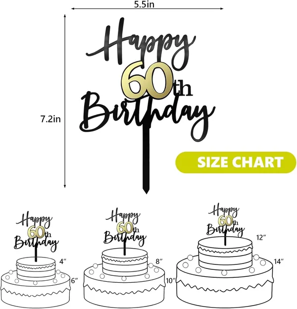 Black_Happy_60Th_Birthday_Cake_Topper_|_Double-Sided_Acrylic_Cake_Decoration_In_Black_&_Mirrored_Gold_|_Elegant_Sixtieth_Birthday_Party_Cake_Topper_For_Girls_&_Boys