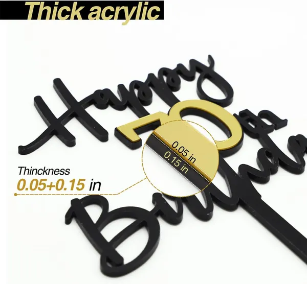 Black_Happy_70Th_Birthday_Cake_Topper_|_Double-Sided_Acrylic_Cake_Decoration_In_Black_&_Mirrored_Gold_|_Elegant_Seventieth_Birthday_Party_Cake_Topper_For_Girls_&_Boys