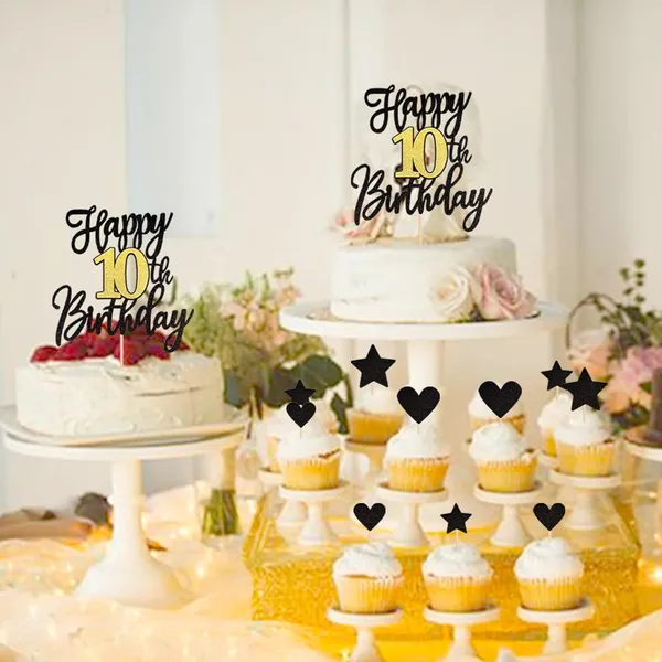 Black_Triflearte'_Pack_Of_11_Â€“_10Th_Birthday_Cake_Decorations_Black_&_Gold_Glitter_|_Fabulous_Cake_Topper_With_Star_&_Heart_Picks_|_Cheers_To_10_Years_Cake_Dã©Cor_Set_For_Birthday_&_Anniversary_Party
