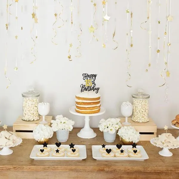 Black_Triflearte'_Pack_Of_11_Â€“_15Th_Birthday_Cake_Decorations_Black_&_Gold_Glitter_|_Fabulous_Cake_Topper_With_Star_&_Heart_Picks_|_Cheers_To_15_Years_Cake_Dã©Cor_Set_For_Birthday_&_Anniversary_Party