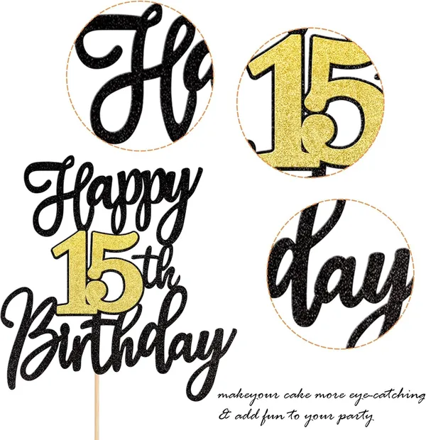 Black_Triflearte'_Pack_Of_11_Â€“_15Th_Birthday_Cake_Decorations_Black_&_Gold_Glitter_|_Fabulous_Cake_Topper_With_Star_&_Heart_Picks_|_Cheers_To_15_Years_Cake_Dã©Cor_Set_For_Birthday_&_Anniversary_Party