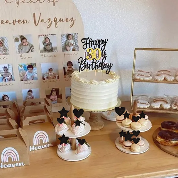 Black_Triflearte'_Pack_Of_11_Â€“_30Th_Birthday_Cake_Decorations_Black_&_Gold_Glitter_|_Fabulous_Cake_Topper_With_Star_&_Heart_Picks_|_Cheers_To_30_Years_Cake_Dã©Cor_Set_For_Birthday_&_Anniversary_Party