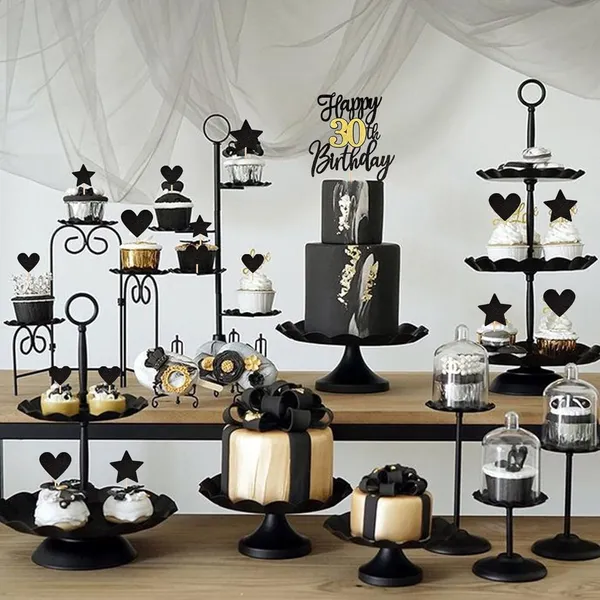 Black_Triflearte'_Pack_Of_11_Â€“_30Th_Birthday_Cake_Decorations_Black_&_Gold_Glitter_|_Fabulous_Cake_Topper_With_Star_&_Heart_Picks_|_Cheers_To_30_Years_Cake_Dã©Cor_Set_For_Birthday_&_Anniversary_Party