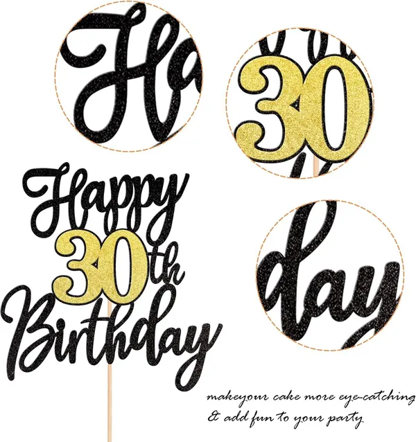 Black_Triflearte'_Pack_Of_11_Â€“_30Th_Birthday_Cake_Decorations_Black_&_Gold_Glitter_|_Fabulous_Cake_Topper_With_Star_&_Heart_Picks_|_Cheers_To_30_Years_Cake_Dã©Cor_Set_For_Birthday_&_Anniversary_Party