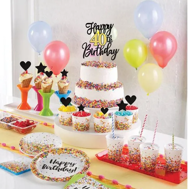 Black_Triflearte'_Pack_Of_11_Â€“_40Th_Birthday_Cake_Decorations_Black_&_Gold_Glitter_|_Fabulous_Cake_Topper_With_Star_&_Heart_Picks_|_Cheers_To_40_Years_Cake_Dã©Cor_Set_For_Birthday_&_Anniversary_Party