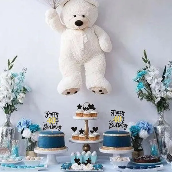 Black_Triflearte'_Pack_Of_11_Â€“_40Th_Birthday_Cake_Decorations_Black_&_Gold_Glitter_|_Fabulous_Cake_Topper_With_Star_&_Heart_Picks_|_Cheers_To_40_Years_Cake_Dã©Cor_Set_For_Birthday_&_Anniversary_Party