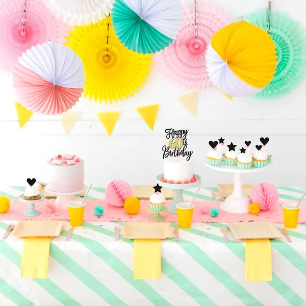 Black_Triflearte'_Pack_Of_11_60Th_Birthday_Cake_Decorations_Black_&_Gold_Glitter_|_Fabulous_Cake_Topper_With_Star_&_Heart_Picks_|_Cheers_To_60_Years_Cake_Dacor_Set_For_Birthday_&_Anniversary_Party