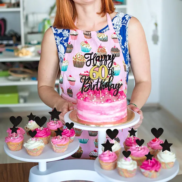 Black_Triflearte'_Pack_Of_11_60Th_Birthday_Cake_Decorations_Black_&_Gold_Glitter_|_Fabulous_Cake_Topper_With_Star_&_Heart_Picks_|_Cheers_To_60_Years_Cake_Dacor_Set_For_Birthday_&_Anniversary_Party
