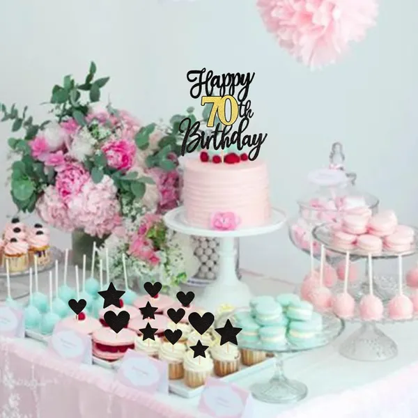 Black_Triflearte'_Pack_Of_11_Â€“_70Th_Birthday_Cake_Decorations_Black_&_Gold_Glitter_|_Fabulous_Cake_Topper_With_Star_&_Heart_Picks_|_Cheers_To_70_Years_Cake_Dã©Cor_Set_For_Birthday_&_Anniversary_Party
