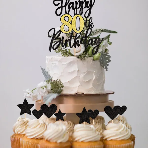 Black_Triflearte'_Pack_Of_11_Â€“_80Th_Birthday_Cake_Decorations_Black_&_Gold_Glitter_|_Fabulous_Cake_Topper_With_Star_&_Heart_Picks_|_Cheers_To_80_Years_Cake_Dã©Cor_Set_For_Birthday_&_Anniversary_Party