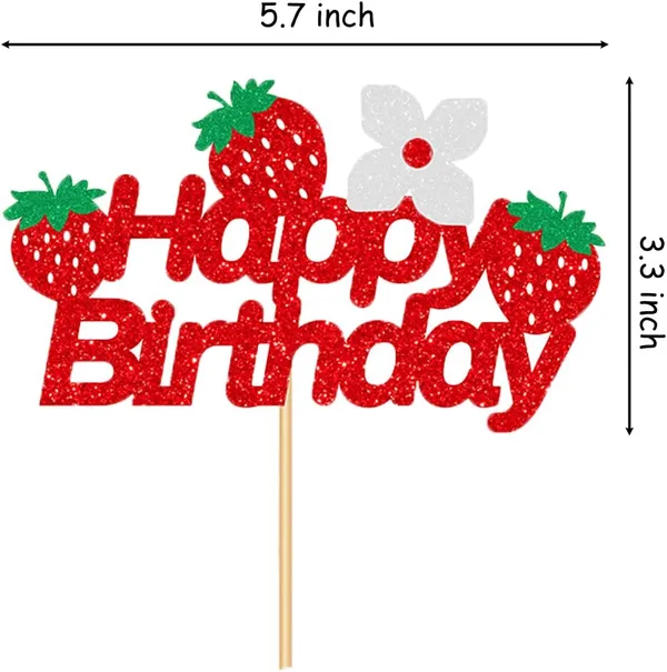 Red_Strawberry_Themed_Happy_Birthday_Cake_Topper_|_Red_Glitter_Party_Decoration_With_Cute_Berries_&_Flower_|_Adorable_Cake_Accessory_For_Girls,_Kids,_Summer_Parties_&_Fruit_Lovers