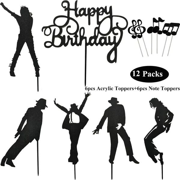 Black_Happy_Birthday_Cake_Topper_With_Dance_Theme_Cupcake_Toppers_|_Black_Glitter_Dancer_Silhouette_&_Music_Note_Cake_Picks_|_Party_Decorations_For_Dance-Themed_Birthday_Celebrations_|_Pack_Of_12