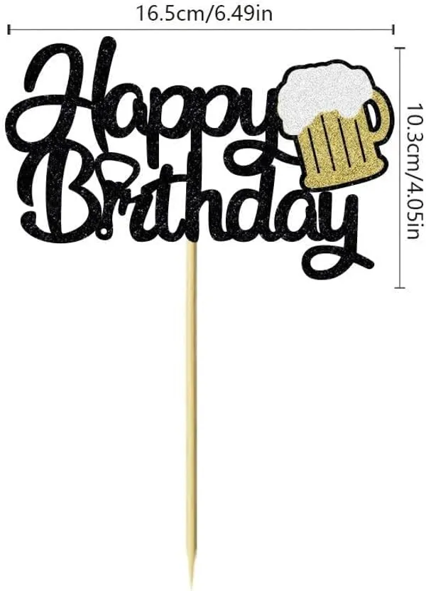 Multicollor_Happy_Birthday_Beer_Mug_Cake_Topper_|_Black_Glitter_Cake_Topper_For_Men_|_Funny_Adult_Birthday_Cake_Decoration_|_Pre-Assembled_Party_Supply_For_Beer_Lovers