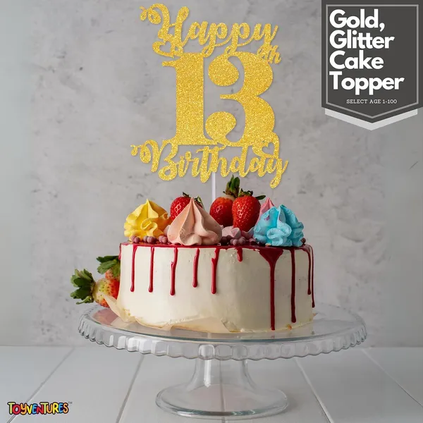 Gold_Happy_13Th_Birthday_Cake_Topper_|_Glitter_Gold_Cake_Topper_For_Birthday_|_Reusable_&_Elegant_Cake_Décor_For_Girls,_Boys,_Adults_|_Pre-Assembled_Cake_Decoration_Topper