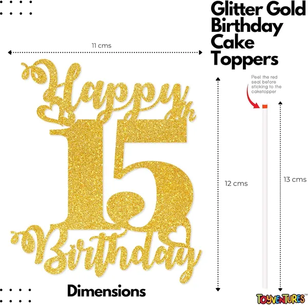 Gold_Happy_15Th_Birthday_Cake_Topper_|_Glitter_Gold_Cake_Topper_For_Birthday_|_Reusable_&_Elegant_Cake_Décor_For_Girls,_Boys,_Adults_|_Pre-Assembled_Cake_Decoration_Topper