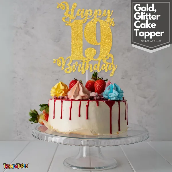 Gold_Happy_19Th_Birthday_Cake_Topper_|_Glitter_Gold_Cake_Topper_For_Birthday_|_Reusable_&_Elegant_Cake_Décor_For_Girls,_Boys,_Adults_|_Pre-Assembled_Cake_Decoration_Topper